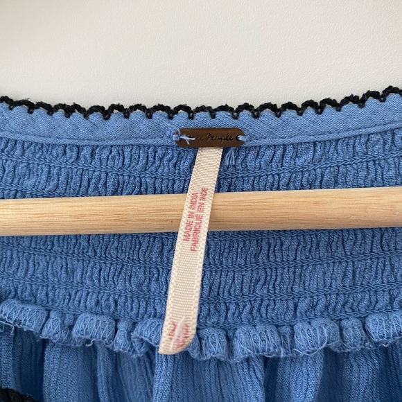 Free People Wind Willow Embroidered Tunic Dress Blue XS - Picture 7 of 7